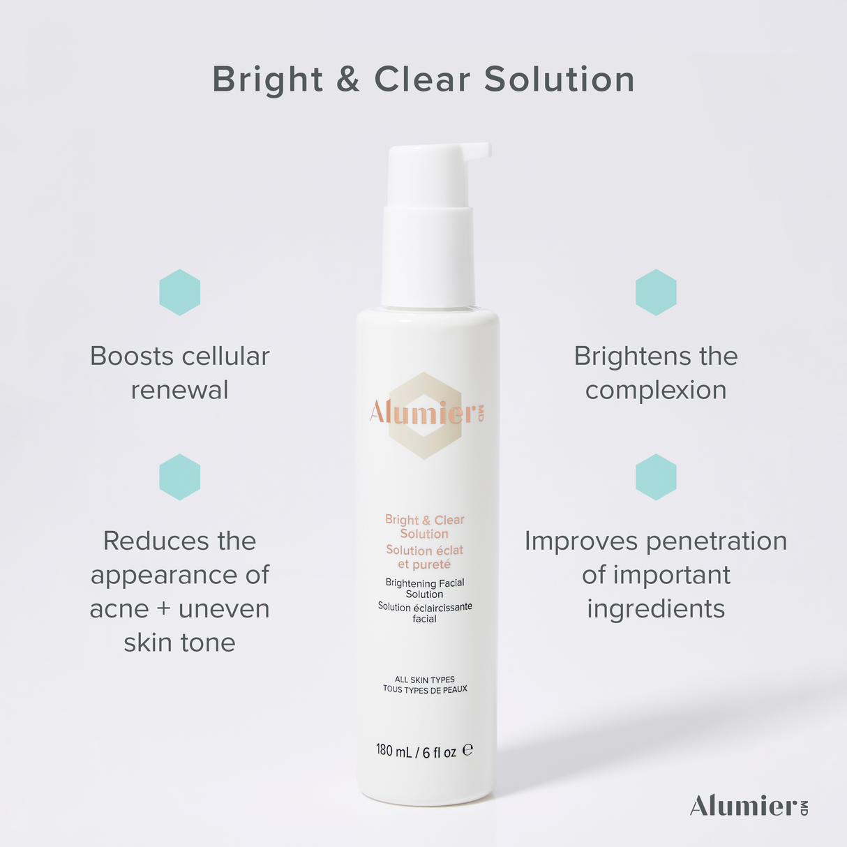 AlumierMD Bright & Clear Solution | 180ml-Exfoliation-Skintique Retail