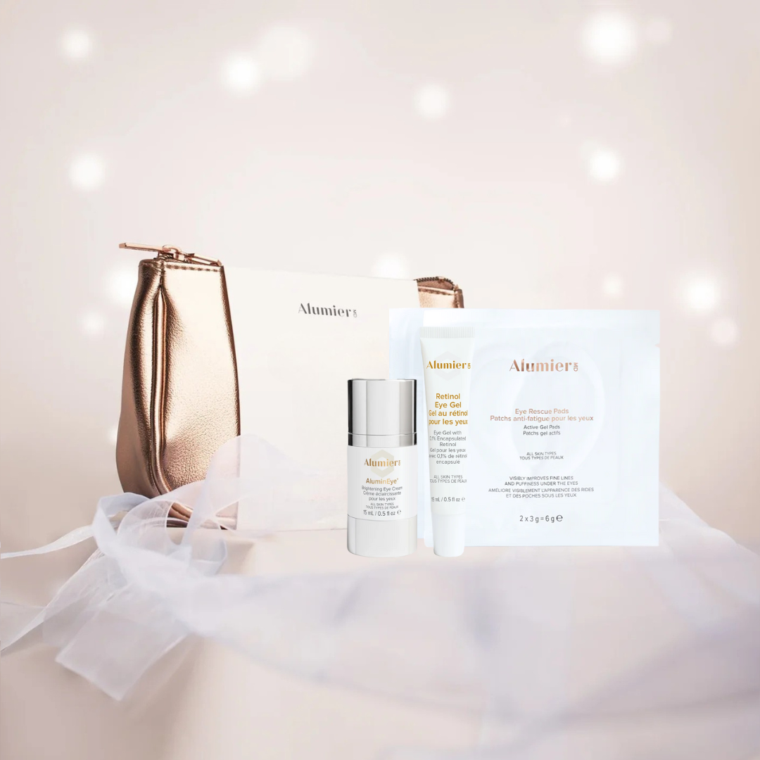 AlumierMD Eye Collection | Limited Edition Gift Set AluminEye, Retinol Eye Gel & x2 EyeRescue Pads | (Only £149 with Code: EYESET)