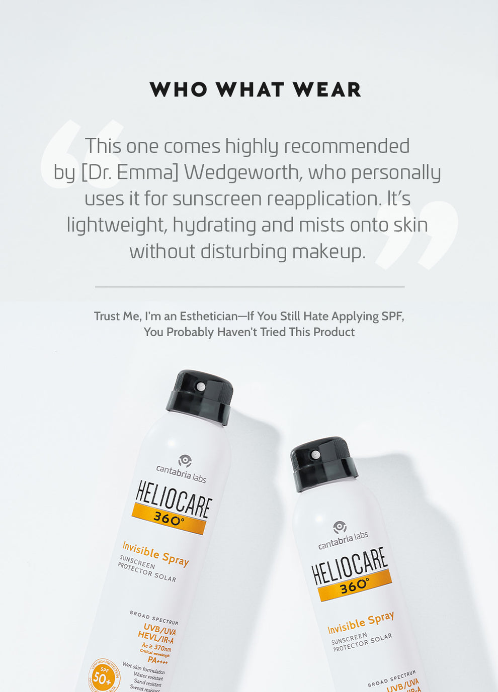 Heliocare 360 Invisible Spray | SPF50+ Body Sunscreen | 200ml