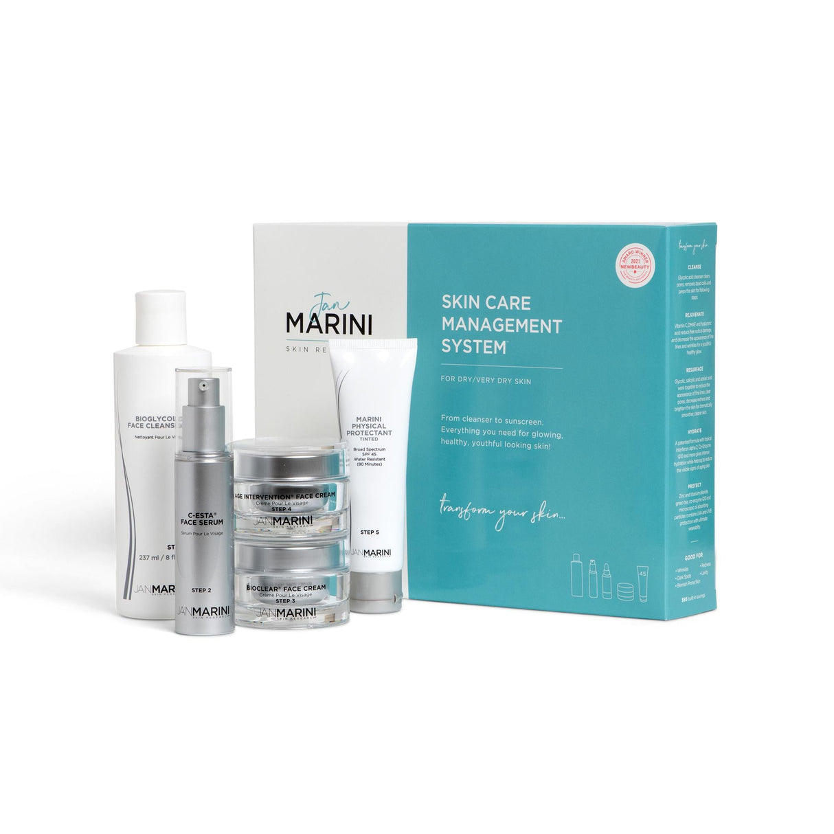 Jan Marini A Skin Care Management System - Dry /Very Dry with Marini Physical Protectant SPF 45 Tinted-Kits-Skintique Retail